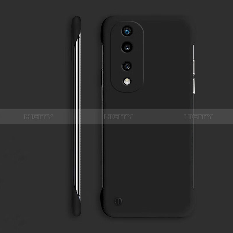 Handyhülle Hülle Hartschalen Kunststoff Rahmenlos Schutzhülle Tasche Matt P01 für Huawei Honor 70 Pro 5G Schwarz Plus