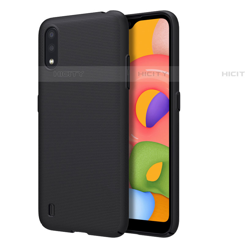 Handyhülle Hülle Hartschalen Kunststoff Schutzhülle Tasche Matt für Samsung Galaxy A01 SM-A015 Schwarz