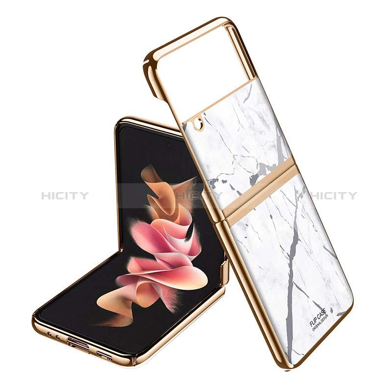 Handyhülle Hülle Hartschalen Kunststoff Schutzhülle Tasche Matt für Samsung Galaxy Z Flip3 5G Gold