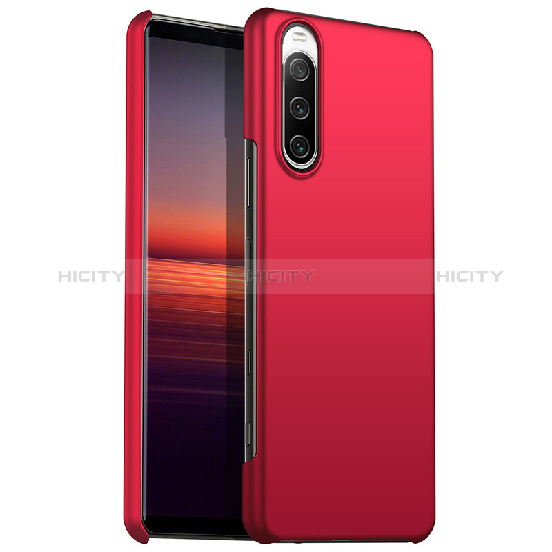 Handyhülle Hülle Hartschalen Kunststoff Schutzhülle Tasche Matt für Sony Xperia 10 III Lite Rot Plus