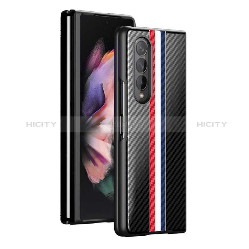 Handyhülle Hülle Hartschalen Kunststoff Schutzhülle Tasche Matt H01 für Samsung Galaxy Z Fold3 5G Schwarz