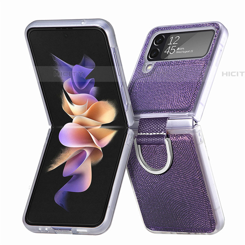 Handyhülle Hülle Hartschalen Kunststoff Schutzhülle Tasche Matt H05 für Samsung Galaxy Z Flip4 5G Violett