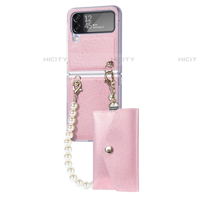 Handyhülle Hülle Hartschalen Kunststoff Schutzhülle Tasche Matt H06 für Samsung Galaxy Z Flip4 5G Rosegold Plus