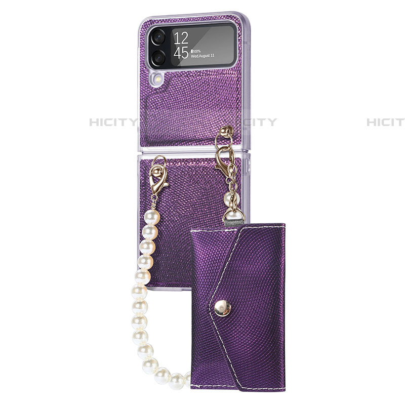 Handyhülle Hülle Hartschalen Kunststoff Schutzhülle Tasche Matt H06 für Samsung Galaxy Z Flip4 5G Violett