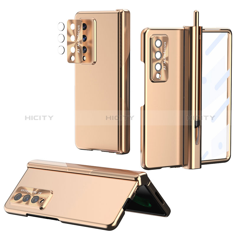 Handyhülle Hülle Hartschalen Kunststoff Schutzhülle Tasche Matt H08 für Samsung Galaxy Z Fold3 5G Gold