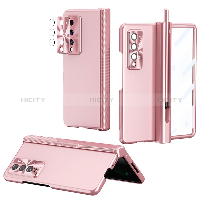 Handyhülle Hülle Hartschalen Kunststoff Schutzhülle Tasche Matt H08 für Samsung Galaxy Z Fold3 5G Rosegold