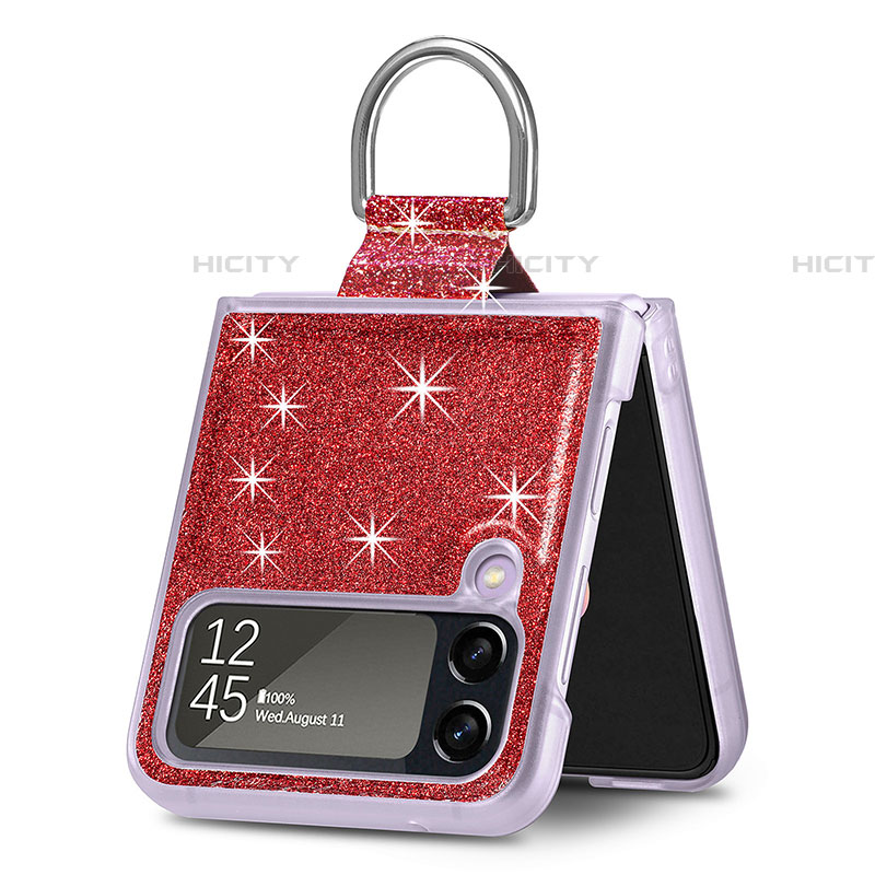 Handyhülle Hülle Hartschalen Kunststoff Schutzhülle Tasche Matt L01 für Samsung Galaxy Z Flip4 5G Rot