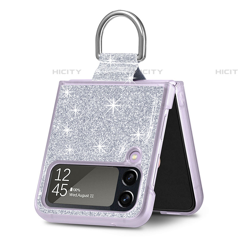 Handyhülle Hülle Hartschalen Kunststoff Schutzhülle Tasche Matt L01 für Samsung Galaxy Z Flip4 5G Silber