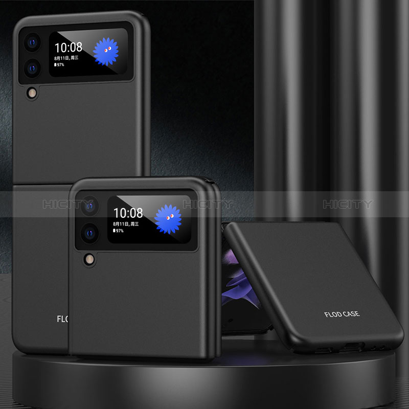 Handyhülle Hülle Hartschalen Kunststoff Schutzhülle Tasche Matt L09 für Samsung Galaxy Z Flip3 5G Schwarz
