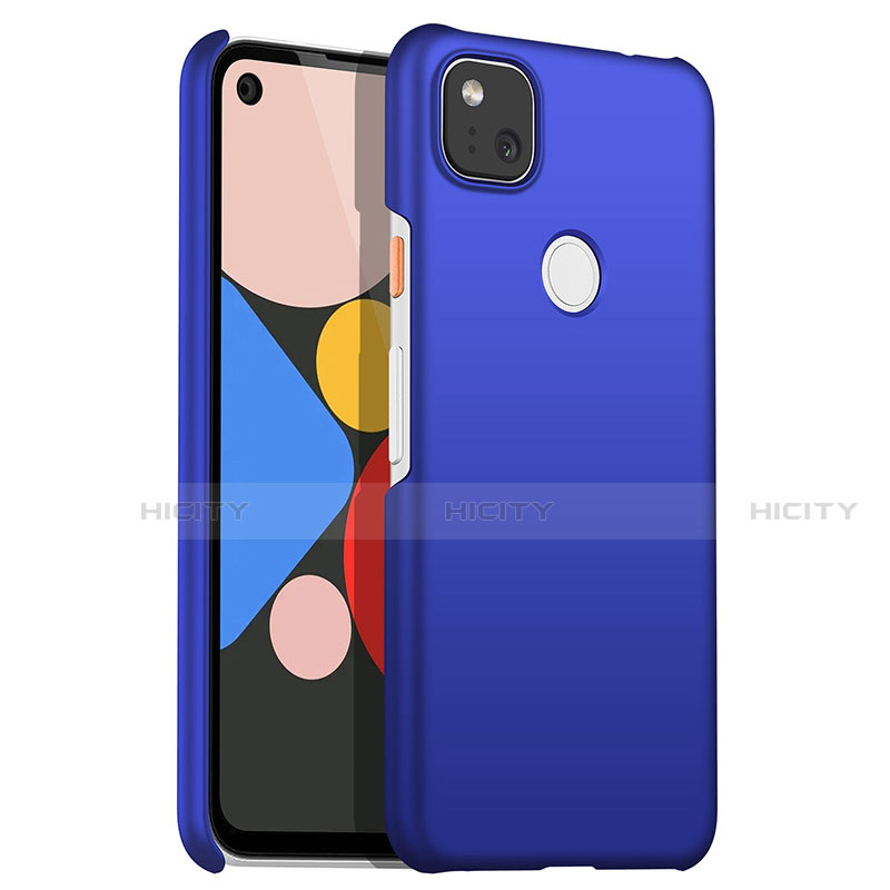 Handyhülle Hülle Hartschalen Kunststoff Schutzhülle Tasche Matt M01 für Google Pixel 4a Blau