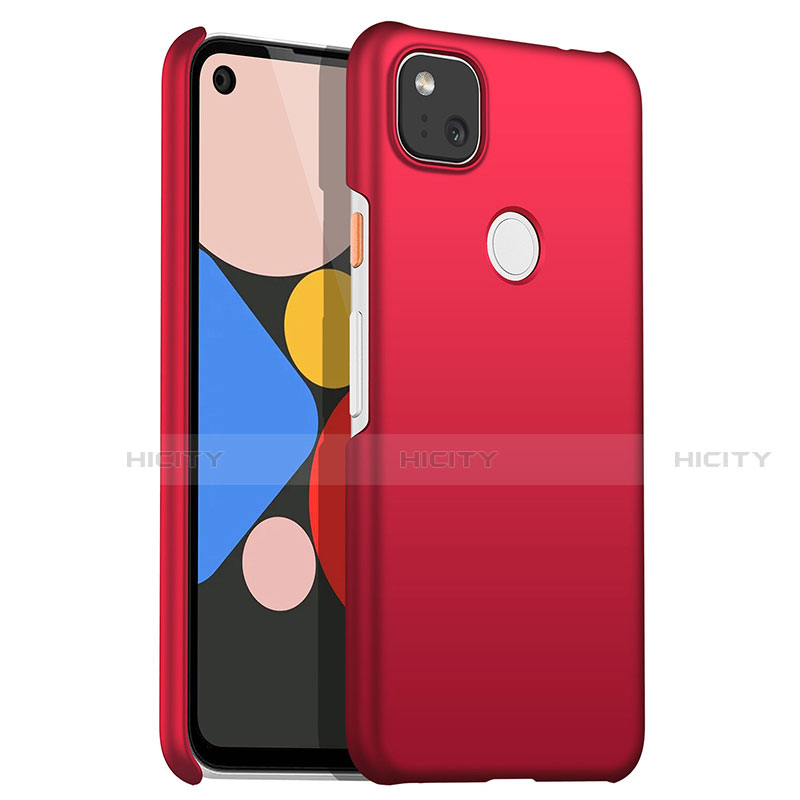 Handyhülle Hülle Hartschalen Kunststoff Schutzhülle Tasche Matt M01 für Google Pixel 4a Rot Plus