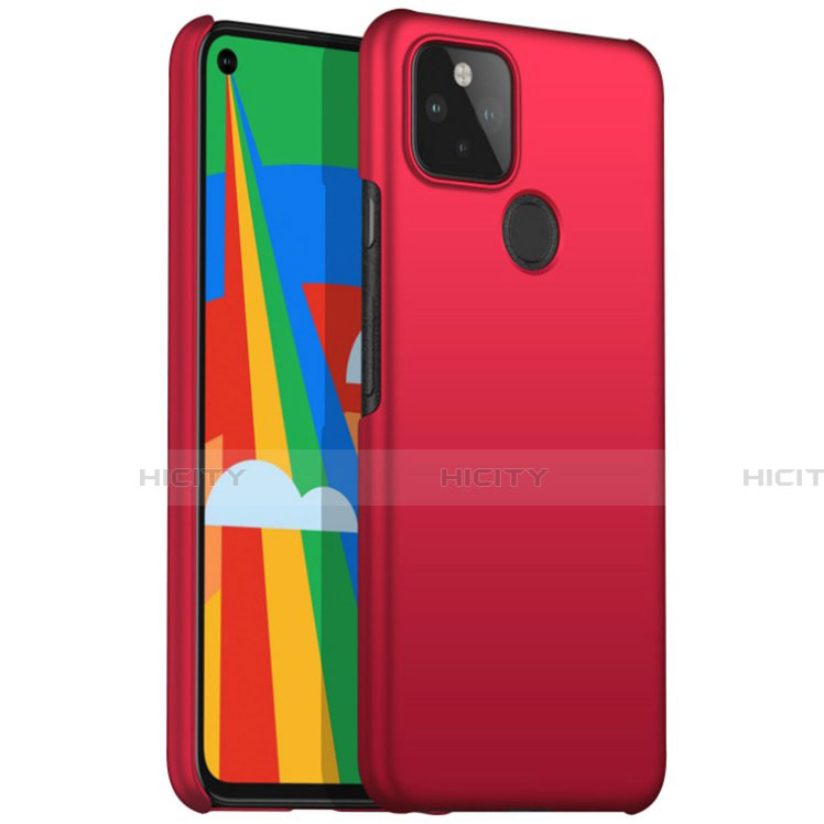 Handyhülle Hülle Hartschalen Kunststoff Schutzhülle Tasche Matt M01 für Google Pixel 5 Rot