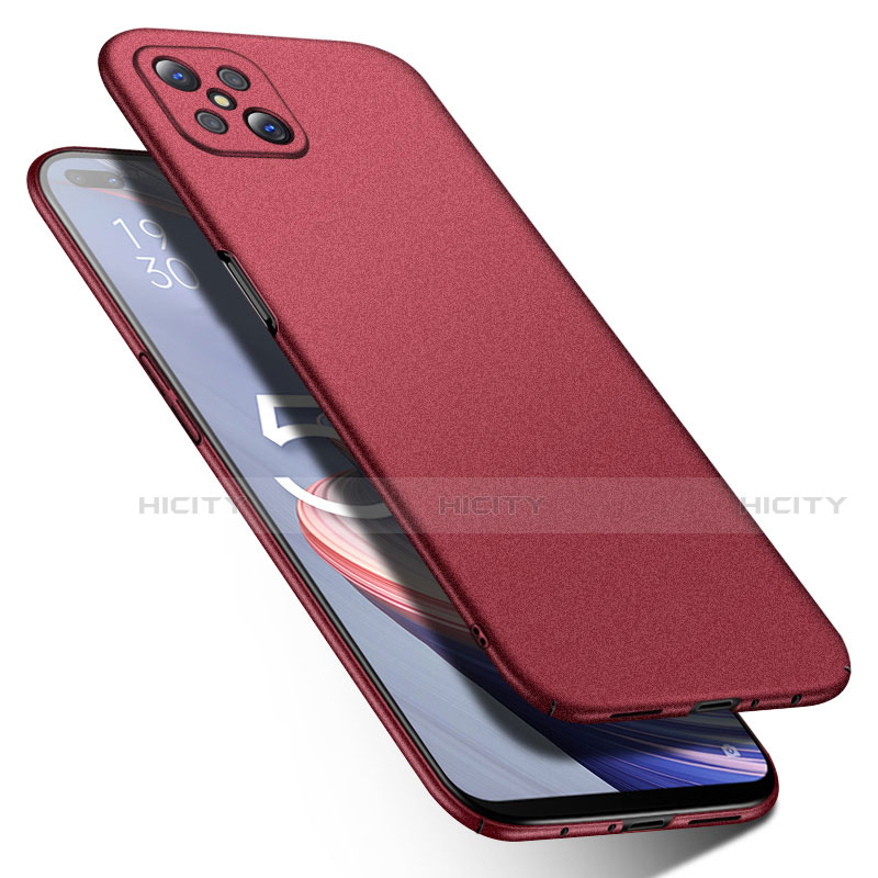 Handyhülle Hülle Hartschalen Kunststoff Schutzhülle Tasche Matt M01 für Oppo A92s 5G Rot