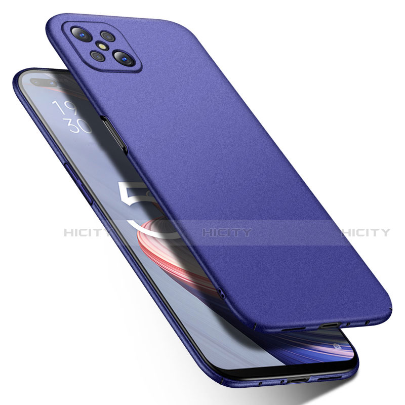 Handyhülle Hülle Hartschalen Kunststoff Schutzhülle Tasche Matt M01 für Oppo Reno4 Z 5G Blau