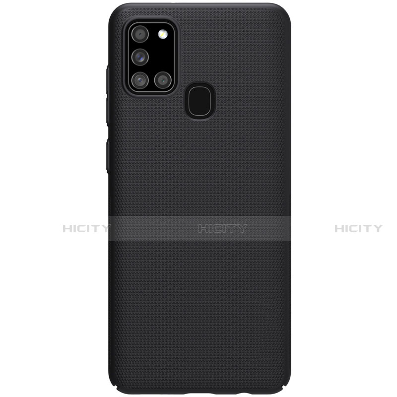 Handyhülle Hülle Hartschalen Kunststoff Schutzhülle Tasche Matt M01 für Samsung Galaxy A21s Schwarz