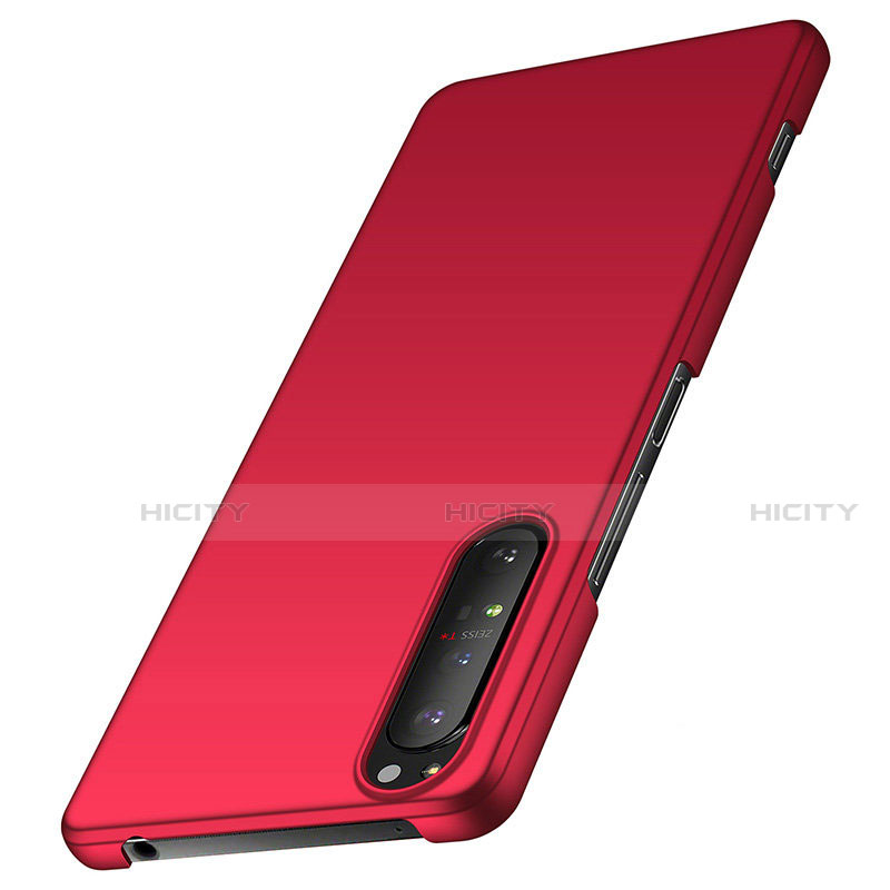 Handyhülle Hülle Hartschalen Kunststoff Schutzhülle Tasche Matt M01 für Sony Xperia 1 II Rot