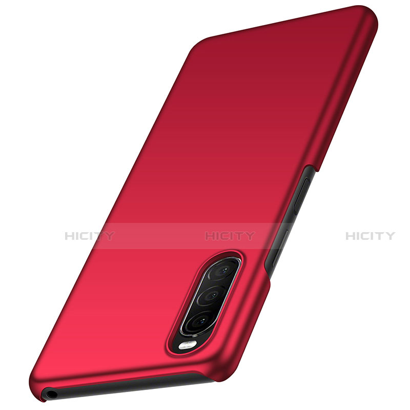 Handyhülle Hülle Hartschalen Kunststoff Schutzhülle Tasche Matt M01 für Sony Xperia 10 II Rot Plus