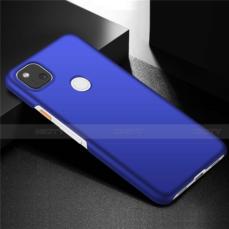 Handyhülle Hülle Hartschalen Kunststoff Schutzhülle Tasche Matt M02 für Google Pixel 4a Blau