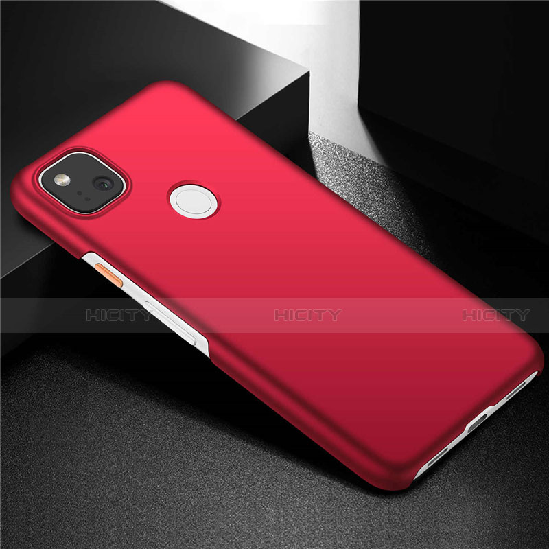 Handyhülle Hülle Hartschalen Kunststoff Schutzhülle Tasche Matt M02 für Google Pixel 4a Rot Plus