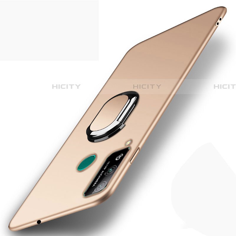 Handyhülle Hülle Hartschalen Kunststoff Schutzhülle Tasche Matt mit Magnetisch Fingerring Ständer A01 für Huawei Honor Play4T Gold