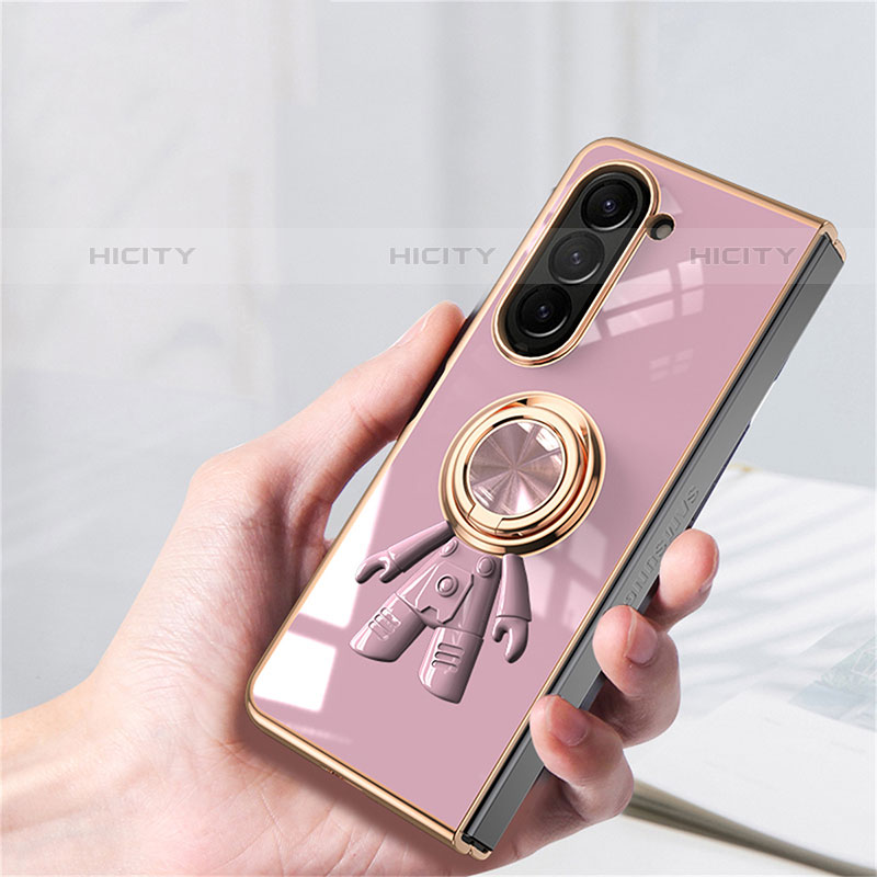 Handyhülle Hülle Hartschalen Kunststoff Schutzhülle Tasche Matt mit Magnetisch Fingerring Ständer AN2 für Samsung Galaxy Z Fold5 5G