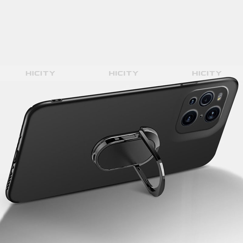 Handyhülle Hülle Hartschalen Kunststoff Schutzhülle Tasche Matt mit Magnetisch Fingerring Ständer für Oppo Find X3 Pro 5G groß