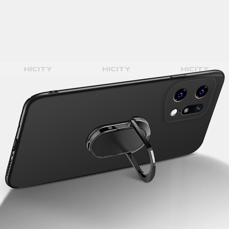 Handyhülle Hülle Hartschalen Kunststoff Schutzhülle Tasche Matt mit Magnetisch Fingerring Ständer für Oppo Find X5 Pro 5G