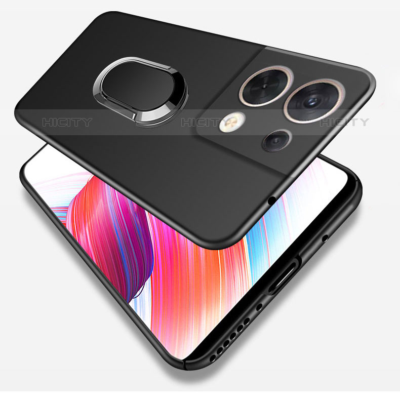 Handyhülle Hülle Hartschalen Kunststoff Schutzhülle Tasche Matt mit Magnetisch Fingerring Ständer für Oppo Reno8 Pro 5G