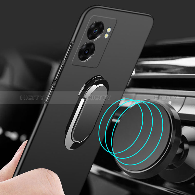 Handyhülle Hülle Hartschalen Kunststoff Schutzhülle Tasche Matt mit Magnetisch Fingerring Ständer für Realme V23i 5G groß