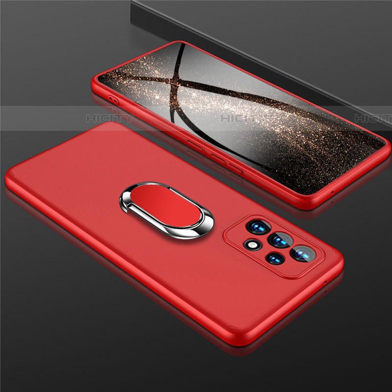 Handyhülle Hülle Hartschalen Kunststoff Schutzhülle Tasche Matt mit Magnetisch Fingerring Ständer GK1 für Samsung Galaxy A53 5G Rot