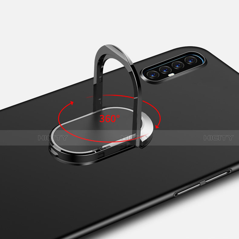 Handyhülle Hülle Hartschalen Kunststoff Schutzhülle Tasche Matt mit Magnetisch Fingerring Ständer P01 für Oppo Reno3 Pro