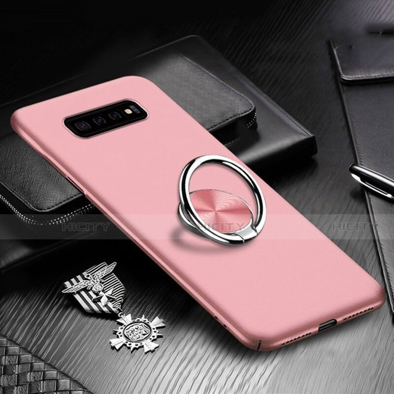 Handyhülle Hülle Hartschalen Kunststoff Schutzhülle Tasche Matt mit Magnetisch Fingerring Ständer P01 für Samsung Galaxy S10