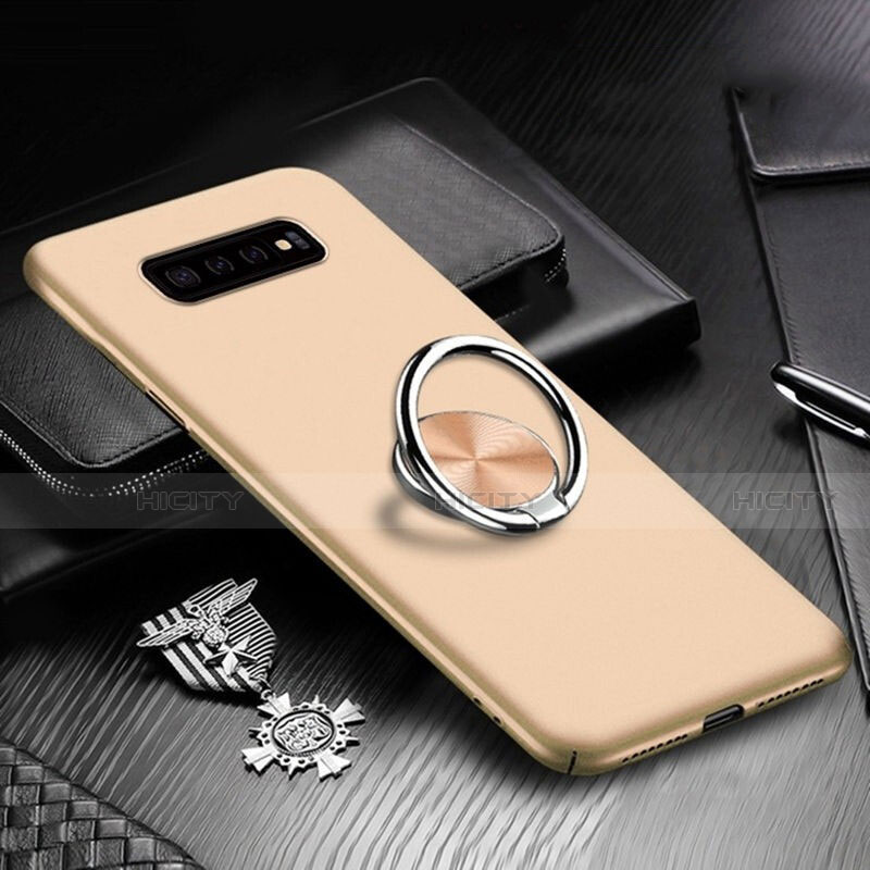 Handyhülle Hülle Hartschalen Kunststoff Schutzhülle Tasche Matt mit Magnetisch Fingerring Ständer P01 für Samsung Galaxy S10