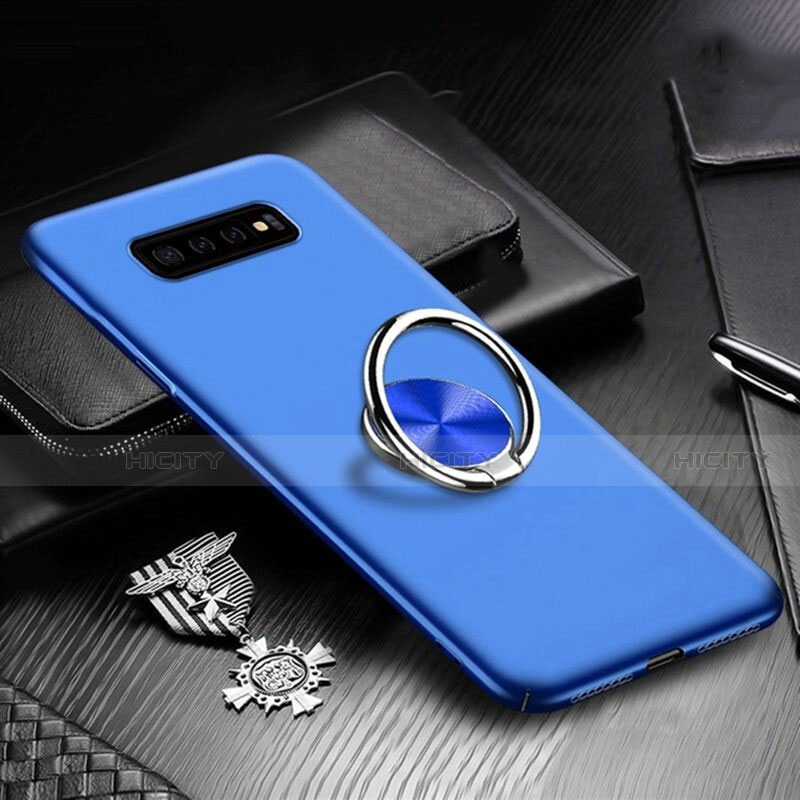 Handyhülle Hülle Hartschalen Kunststoff Schutzhülle Tasche Matt mit Magnetisch Fingerring Ständer P01 für Samsung Galaxy S10