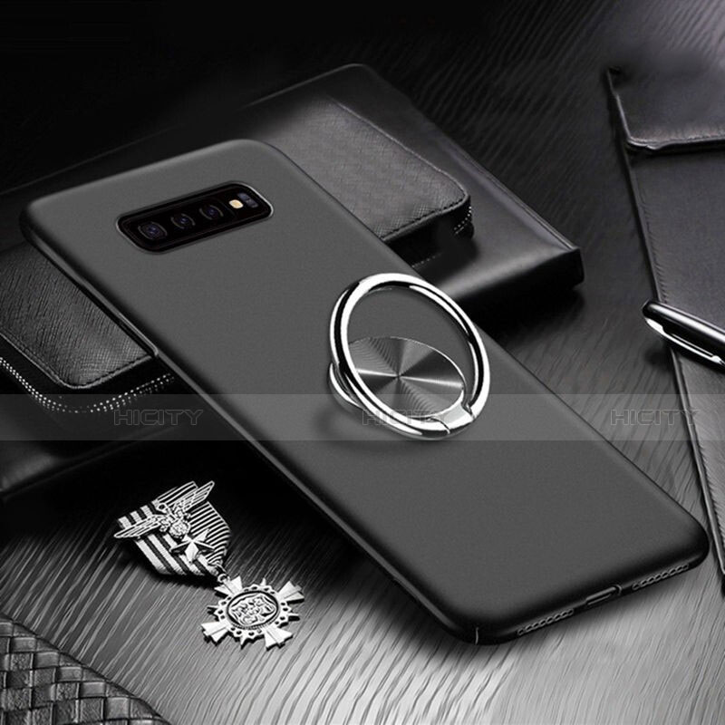 Handyhülle Hülle Hartschalen Kunststoff Schutzhülle Tasche Matt mit Magnetisch Fingerring Ständer P01 für Samsung Galaxy S10 Plus