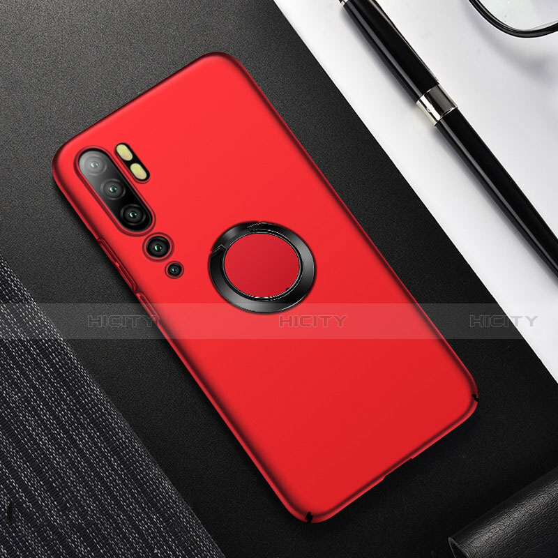 Handyhülle Hülle Hartschalen Kunststoff Schutzhülle Tasche Matt mit Magnetisch Fingerring Ständer P01 für Xiaomi Mi Note 10