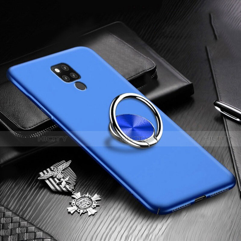 Handyhülle Hülle Hartschalen Kunststoff Schutzhülle Tasche Matt mit Magnetisch Fingerring Ständer P02 für Huawei Mate 20 X 5G Blau Plus