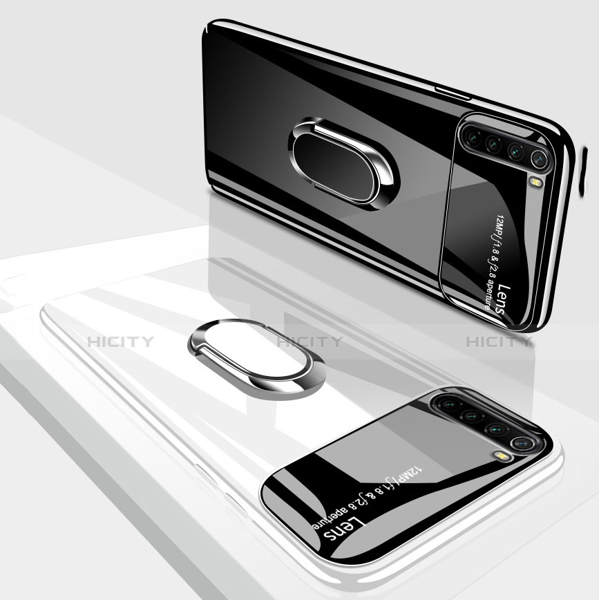 Handyhülle Hülle Hartschalen Kunststoff Schutzhülle Tasche Matt mit Magnetisch Fingerring Ständer P03 für Xiaomi Redmi Note 8 (2021)