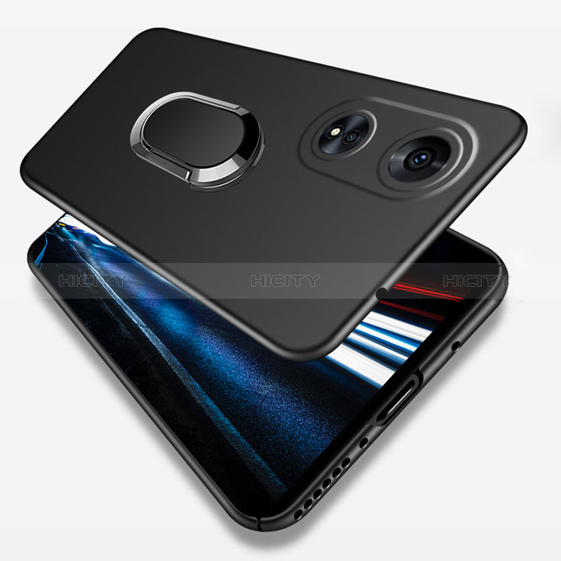 Handyhülle Hülle Hartschalen Kunststoff Schutzhülle Tasche Matt mit Magnetisch Fingerring Ständer S01 für Oppo A18 groß