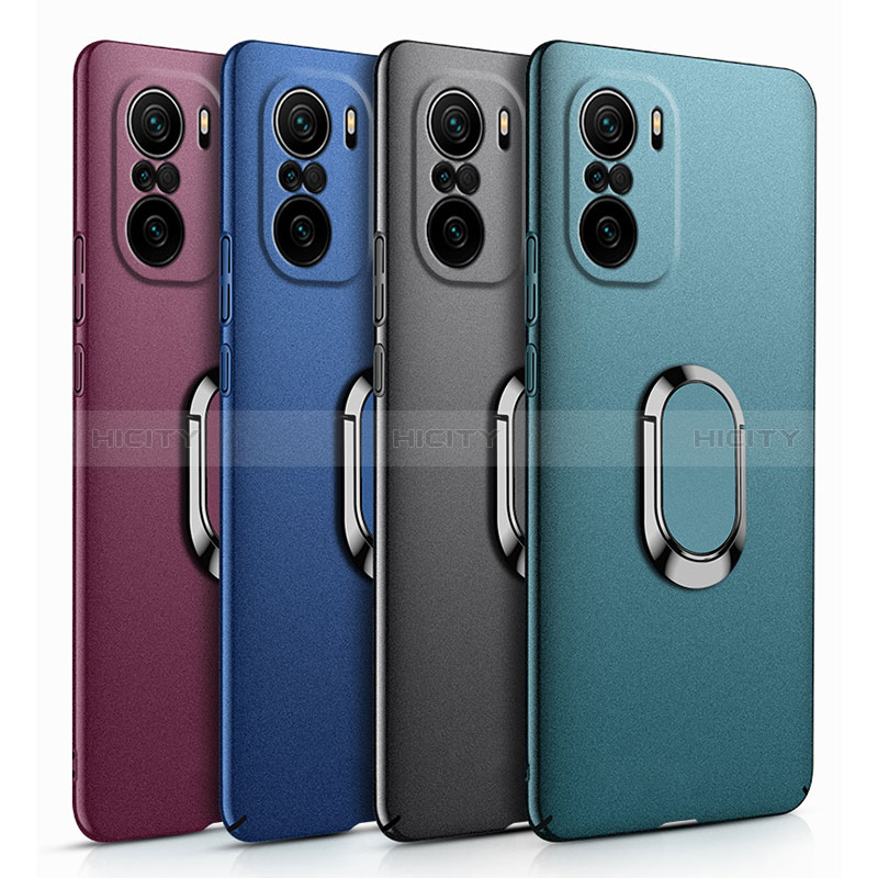 Handyhülle Hülle Hartschalen Kunststoff Schutzhülle Tasche Matt mit Magnetisch Fingerring Ständer S01 für Xiaomi Redmi K40 5G