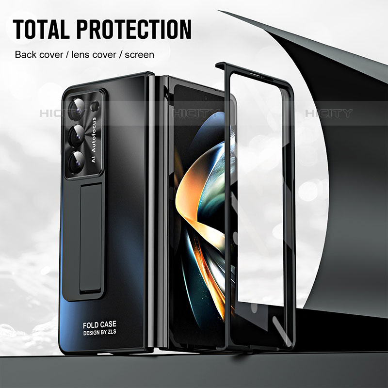 Handyhülle Hülle Hartschalen Kunststoff Schutzhülle Tasche Matt mit Ständer ZL1 für Samsung Galaxy Z Fold5 5G