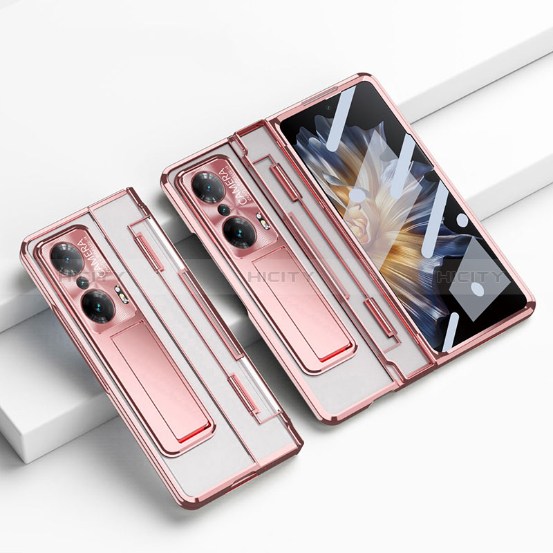 Handyhülle Hülle Hartschalen Kunststoff Schutzhülle Tasche Matt mit Ständer ZL3 für Huawei Honor Magic Vs 5G Rosegold