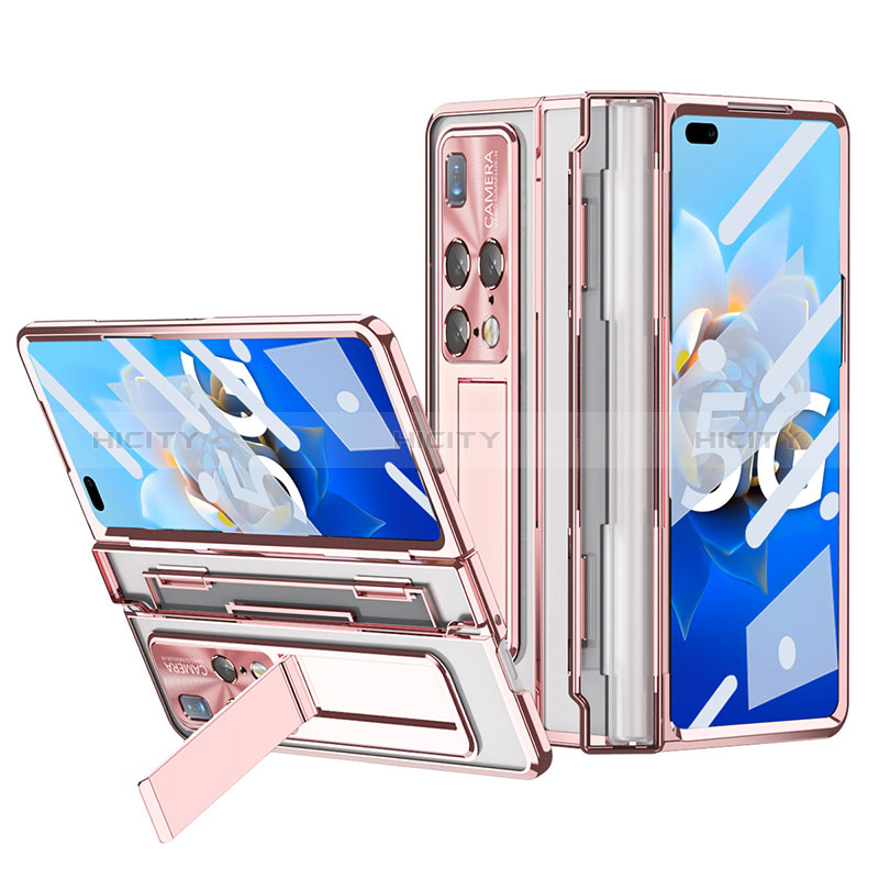 Handyhülle Hülle Hartschalen Kunststoff Schutzhülle Tasche Matt mit Ständer ZL3 für Huawei Mate X2 Rosegold Plus