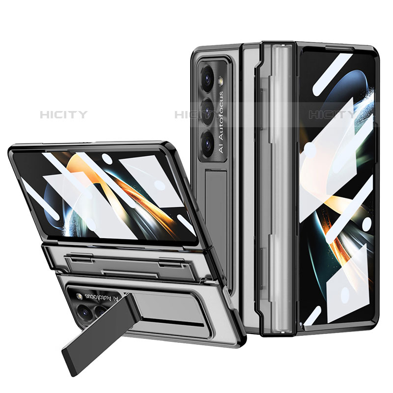 Handyhülle Hülle Hartschalen Kunststoff Schutzhülle Tasche Matt mit Ständer ZL6 für Samsung Galaxy Z Fold5 5G Schwarz