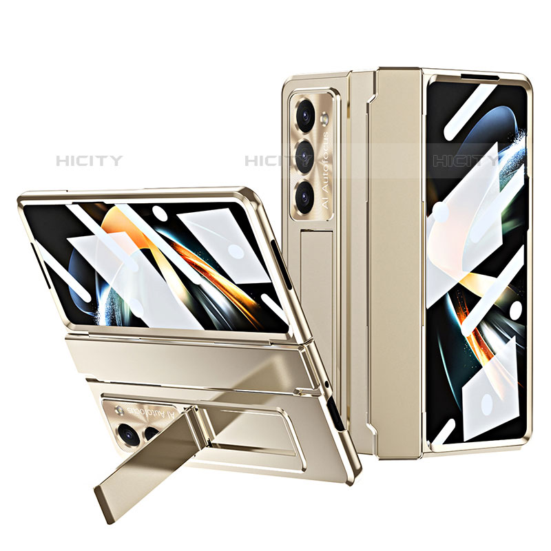 Handyhülle Hülle Hartschalen Kunststoff Schutzhülle Tasche Matt mit Ständer ZL7 für Samsung Galaxy Z Fold5 5G Gold