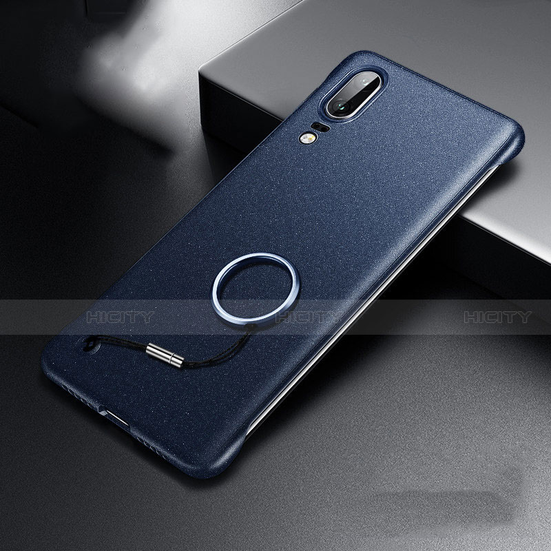 Handyhülle Hülle Hartschalen Kunststoff Schutzhülle Tasche Matt P01 für Huawei P20 Blau Plus