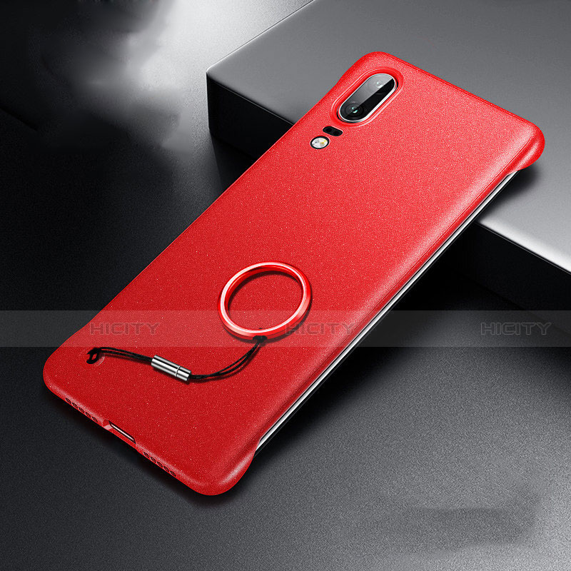 Handyhülle Hülle Hartschalen Kunststoff Schutzhülle Tasche Matt P01 für Huawei P20 Rot