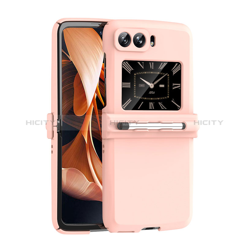 Handyhülle Hülle Hartschalen Kunststoff Schutzhülle Tasche Matt P01 für Motorola Moto RAZR (2022) 5G Rosegold