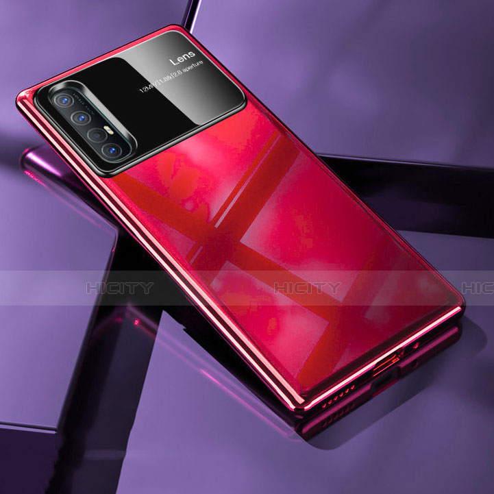 Handyhülle Hülle Hartschalen Kunststoff Schutzhülle Tasche Matt P01 für Oppo Find X2 Neo Rot Plus