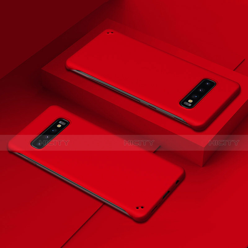 Handyhülle Hülle Hartschalen Kunststoff Schutzhülle Tasche Matt P01 für Samsung Galaxy S10 Rot Plus